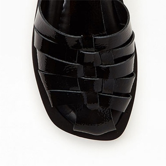 Free People Finn Platform Fisherman Sandal Black Patent Leather Size 41 US 10 - Picture 3 of 15